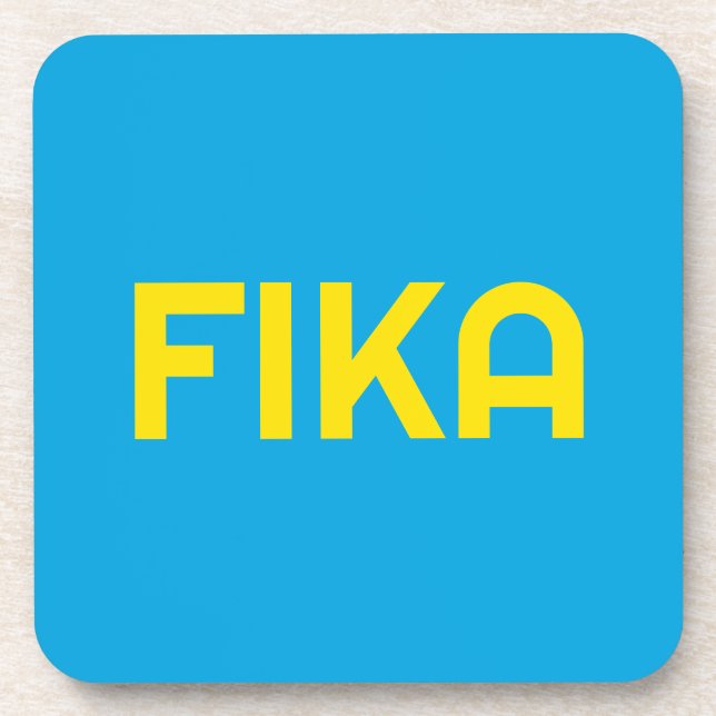 Posavasos FIKA Negrita Amarillo y Azul (Frente)