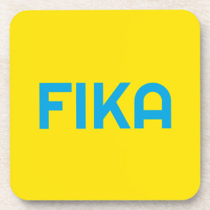Posavasos FIKA Negrita Amarillo y Azul