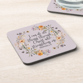 Posavasos Filipinas 4:13 Biblia Escritura Verse Floral Boho