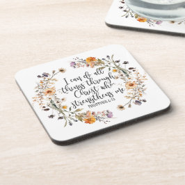 Posavasos Filipinas 4:13 Biblia Escritura Verse Floral Boho