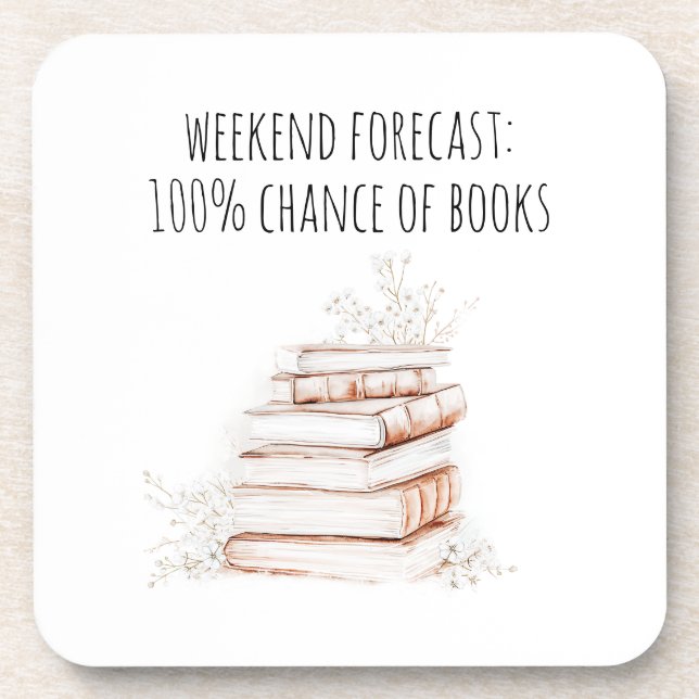 Posavasos Fin de semana de lectura para amantes de los libro (Frente)