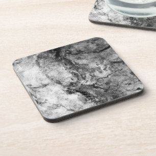 Posavasos Final de piedra de mármol blanco negro rayado hum