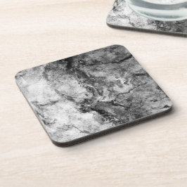 Posavasos Final de piedra de mármol blanco negro rayado humo