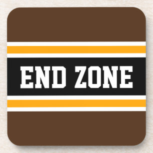 Posavasos FIND ZONE Fun Brown Yellow Black Football Strips