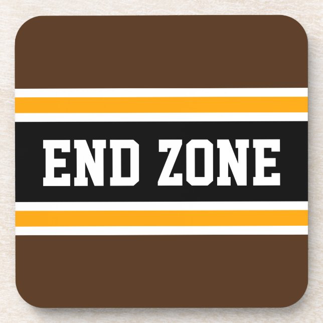 Posavasos FIND ZONE Fun Brown Yellow Black Football Strips (Frente)