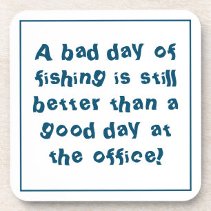 Posavasos Fisherman Gift with Fishing Quotation