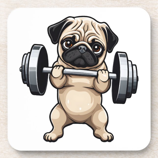 Posavasos Fitness Pug (Frente)