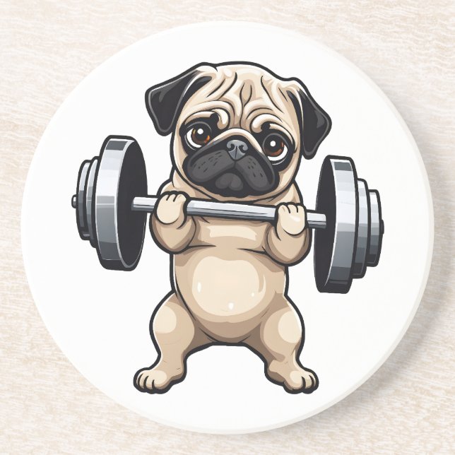Posavasos Fitness Pug (Frente)