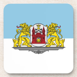 Posavasos Flag of Riga, Latvia Drink Coaster