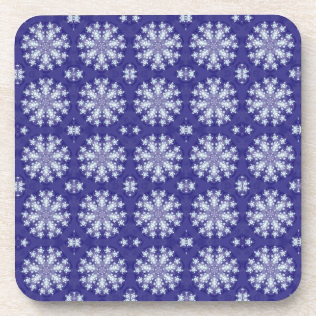 Posavasos Flagos de nieve congelados (Frente)