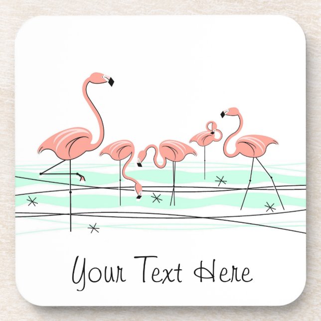 Posavasos Flamingo Ocean Group Copos de plástico de texto (Frente)