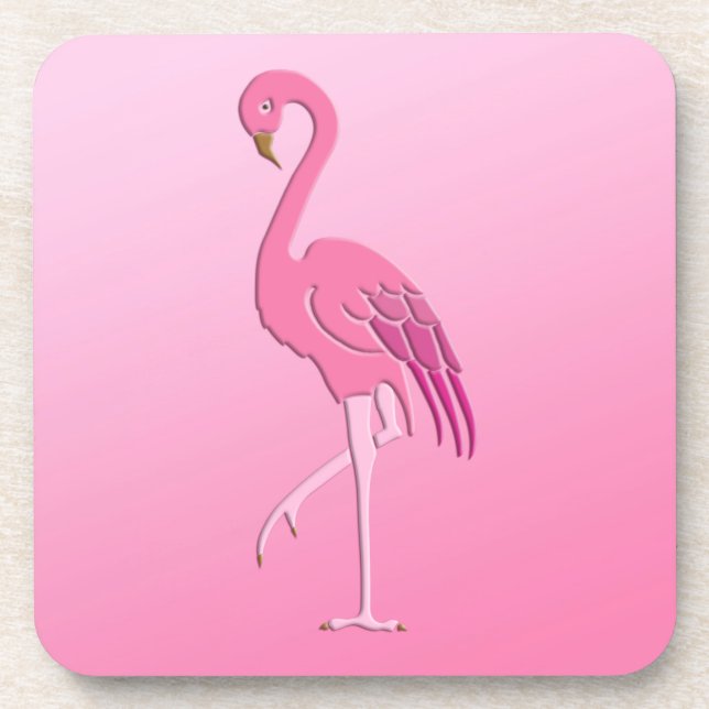 Posavasos Flamingo rosa bonito (Frente)