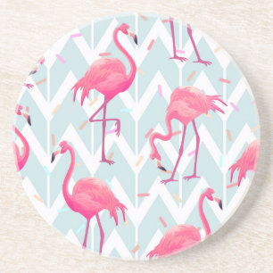 Posavasos Flamingos Gris claro: Vintage Tropical.