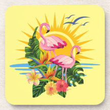Flamingos tropicales Sunshine and Flowes
