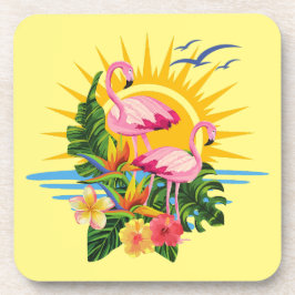 Posavasos Flamingos tropicales Sunshine and Flowes