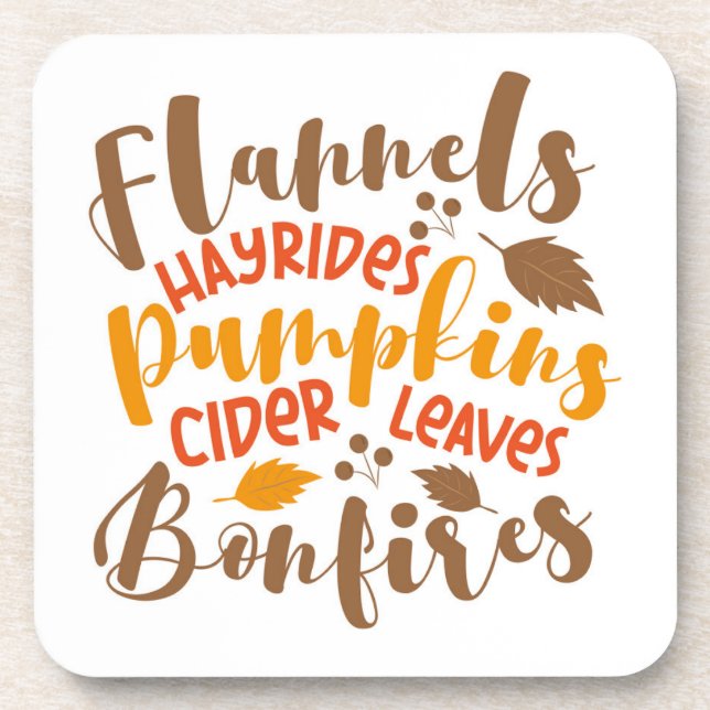 Posavasos Flandes Hay Rides Pumpkins Cider Sale Fuegos (Frente)