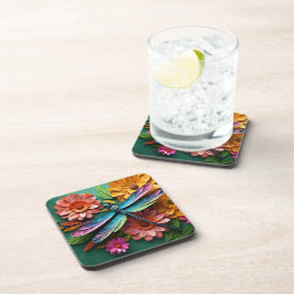 POSAVASOS FLECHA DE COLOR BRILLANTE CON FLORES