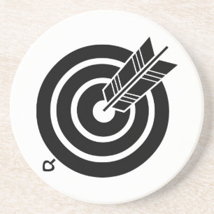 Posavasos Flecha golpea un objetivo redondo