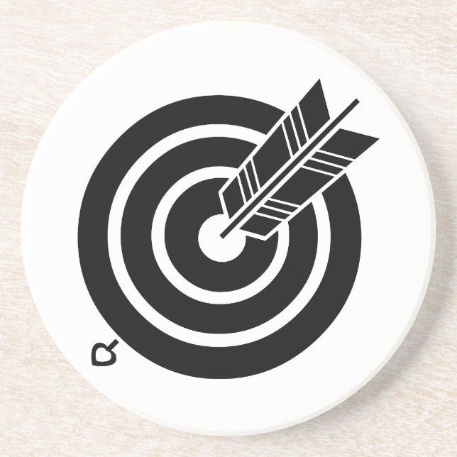 Posavasos Flecha golpea un objetivo redondo (Frente)