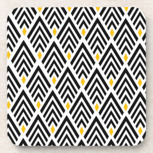Posavasos Flechas Art Deco con patrón de acento dorado