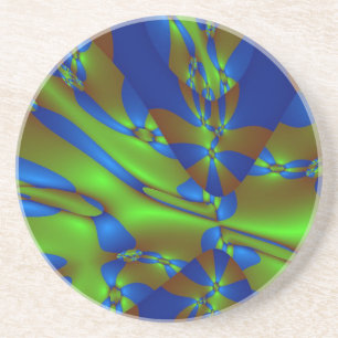 Posavasos Flechas azules y verdes vibrantes
