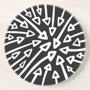 Posavasos Flechas - Blanco sobre negro