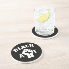 Posavasos Flete de arte de palabra audaz negro AF