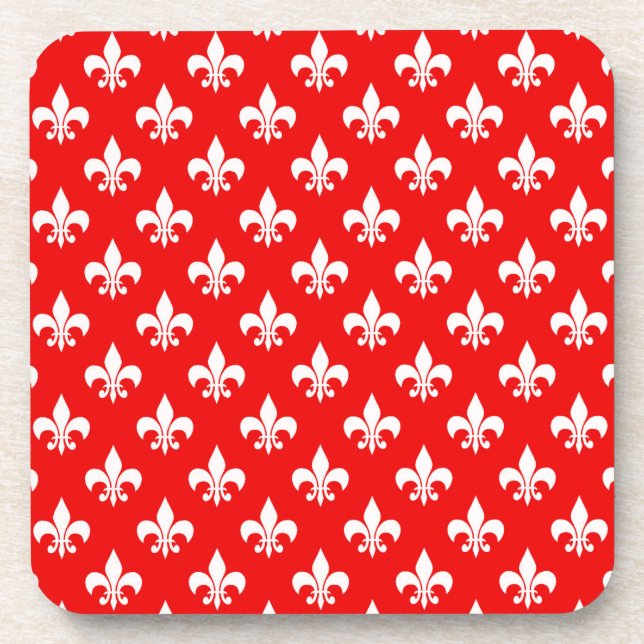 Posavasos Fleur-de-lis blanco rojo (Frente)