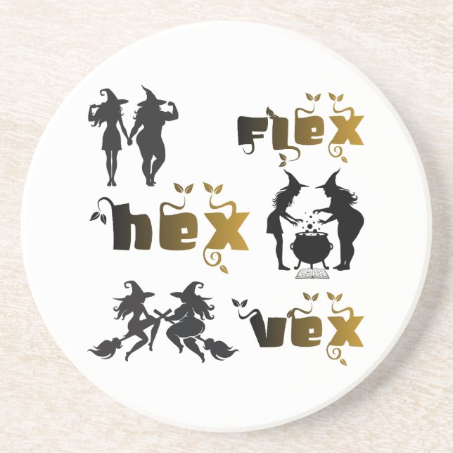 Posavasos Flex. Hex. Vex. Body Positive & Diverse Witches (Frente)