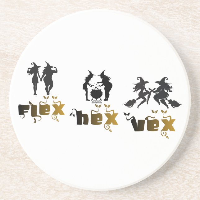 Posavasos Flex. Hex. Vex. Body Positive & Diverse Witches (Frente)