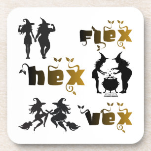 Posavasos Flex. Hex. Vex. Brujas con Positividad Corporal y 