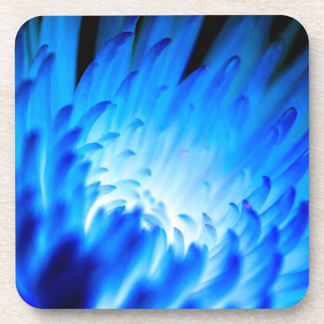 Posavasos Flor azul brillante Imprimir escayola de plástico  (Frente)