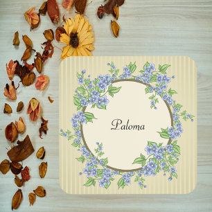 Posavasos Flor azul estilo victoriano