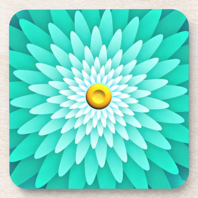 Posavasos Flor azul Mandala-68566 (Frente)