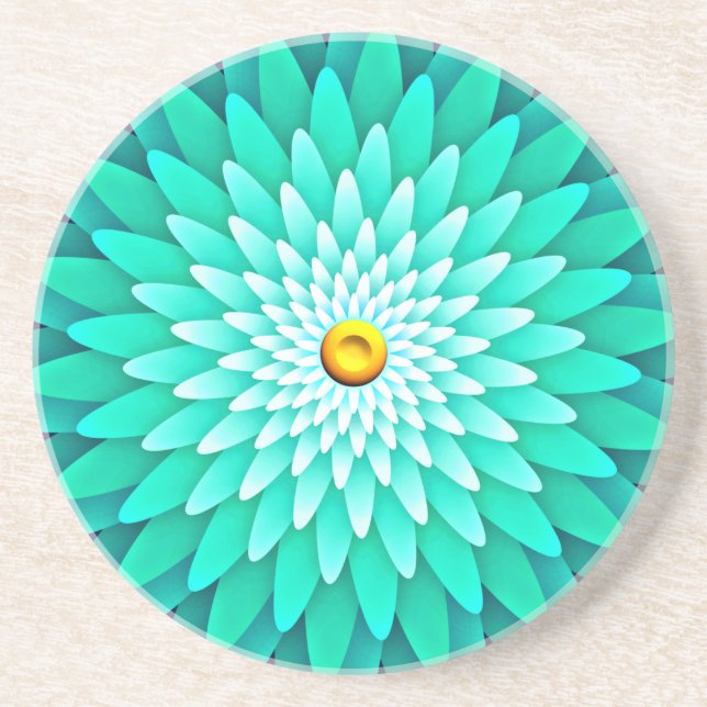 Posavasos Flor azul Mandala-68566 (Frente)