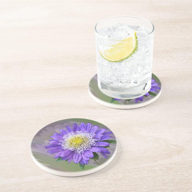 Posavasos flor azul violeta (Lado)