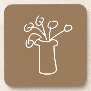 Posavasos Flor blanca, arte contemporáneo