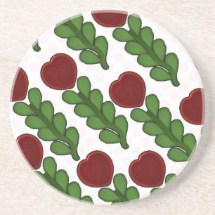 Posavasos Flor Botánica de Corazón Radiante