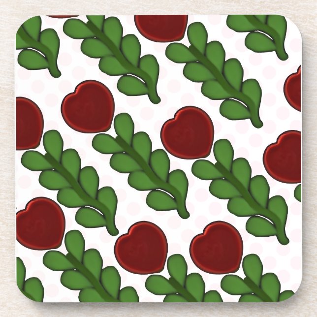 Posavasos Flor Botánica de Corazón Radiante (Frente)