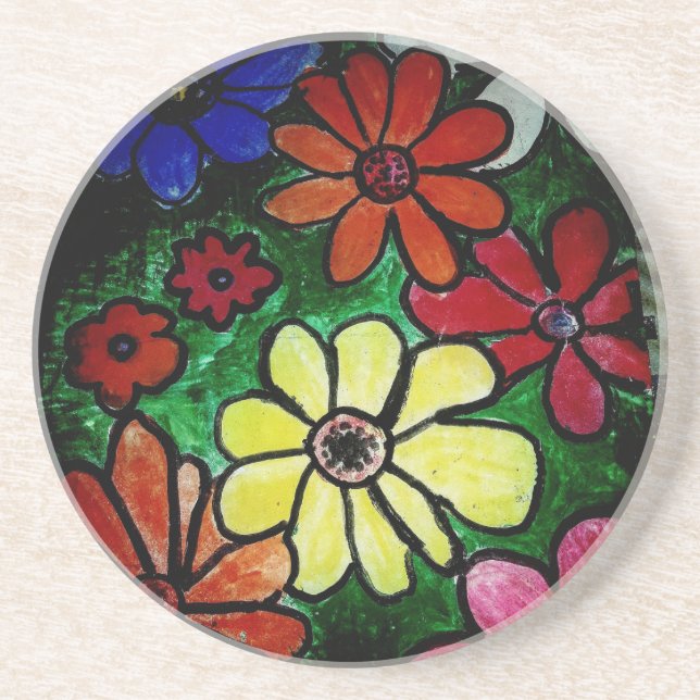 Posavasos flor colorida (Frente)