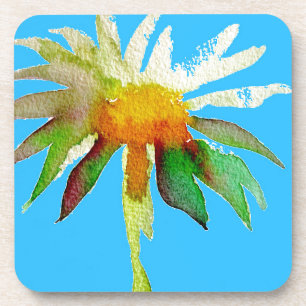 Posavasos Flor Daisy Blue de arte moderno