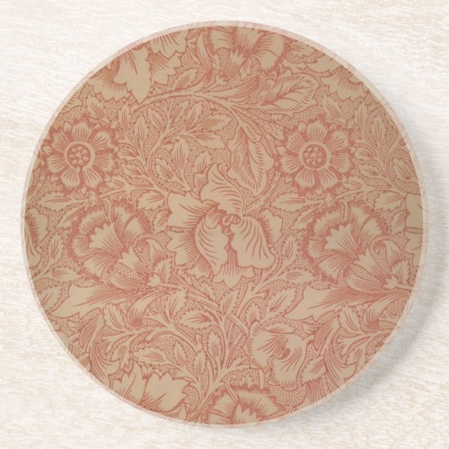 Posavasos Flor de amapola rosa William Morris (Frente)