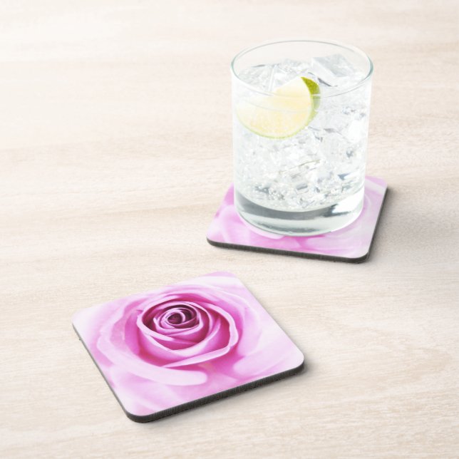 Posavasos Flor de amor rosa rosa rosa de 6 (Lado Derecho)