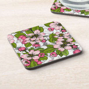 Posavasos Flor de Apple en blanco