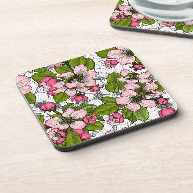Posavasos Flor de Apple en blanco (Lado Izquierdo)
