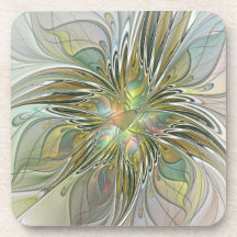 Flor De Arte Fractal Moderno Con Oro