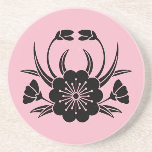 Posavasos Flor de cerezo en forma de cangrejo