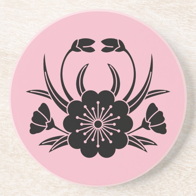 Posavasos Flor de cerezo en forma de cangrejo (Frente)