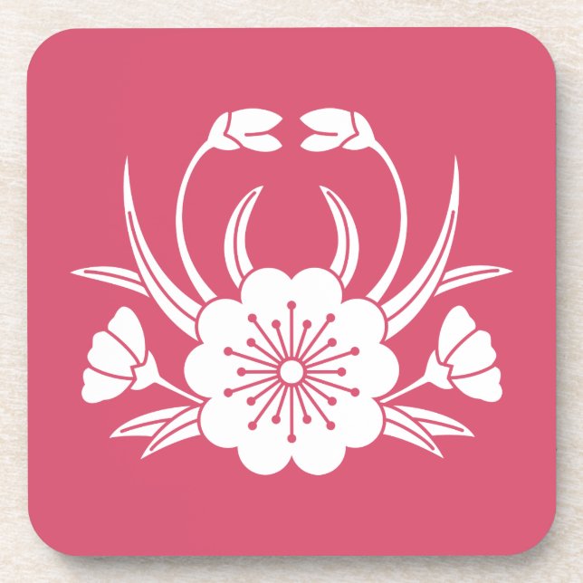 Posavasos Flor de cerezo en forma de cangrejo (Frente)
