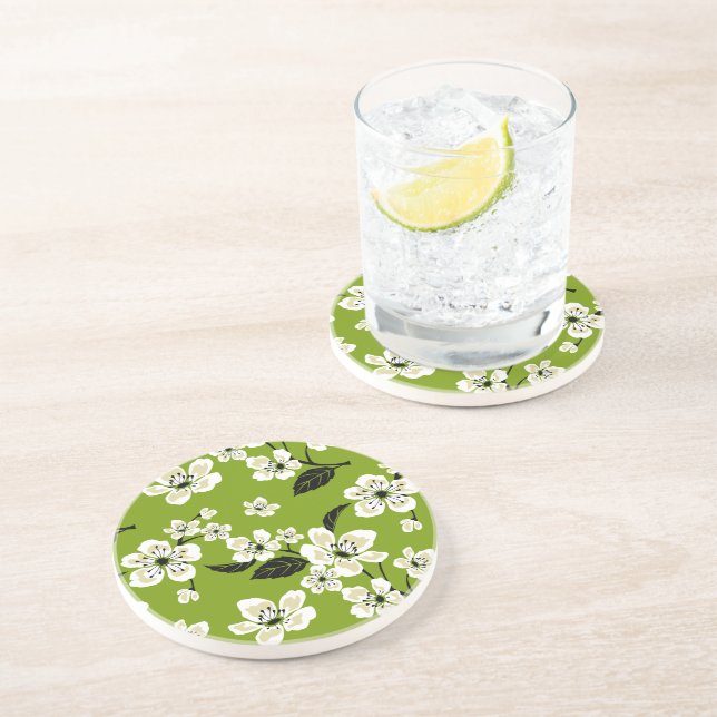 POSAVASOS FLOR DE CEREZO - SAKURA (VERDE MATCHA) (Lado)
